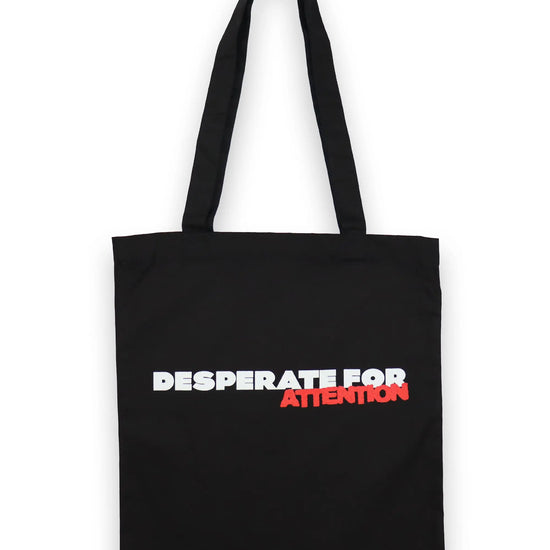 Desperate For Attention Logo Tote Bag -100% cotton, unisex in black - Desperate For Attention