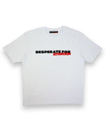 Desperate For Attention Logo T-Shirt - 100% organic cotton, unisex, relaxed fit in white - Desperate For Attention Streetwear Brand