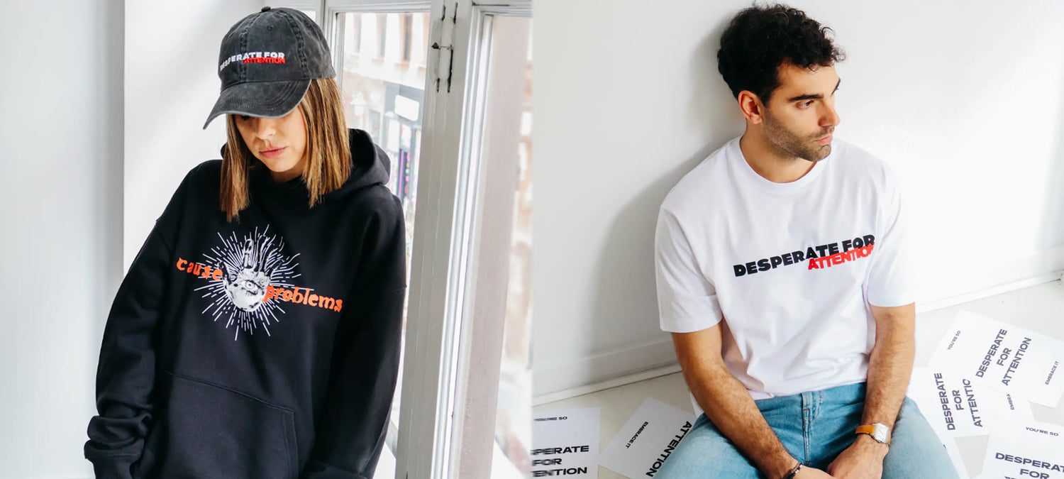 Desperate For Attention Streetwear Brand - 100% organic cotton unisex clothing